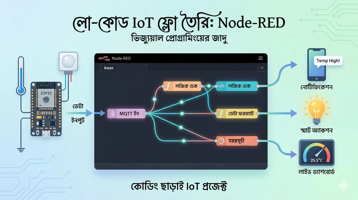 ভিজ্যুয়াল প্রোগ্রামিং: Node-RED দিয়ে কোডিং ছাড়াই IoT প্রজেক্ট